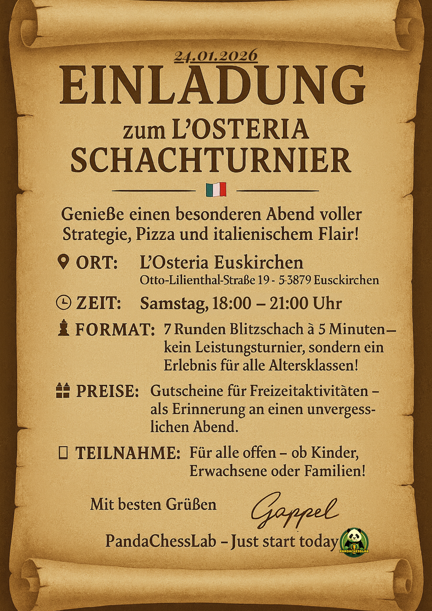 Turniere im L'Osteria Euskirchen